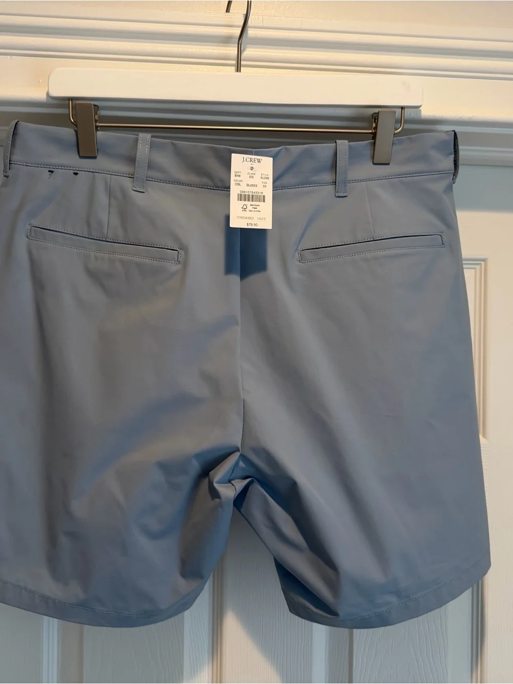 NWT J. Crew Light Blue Men’s Flat Front Shorts 7” inseam